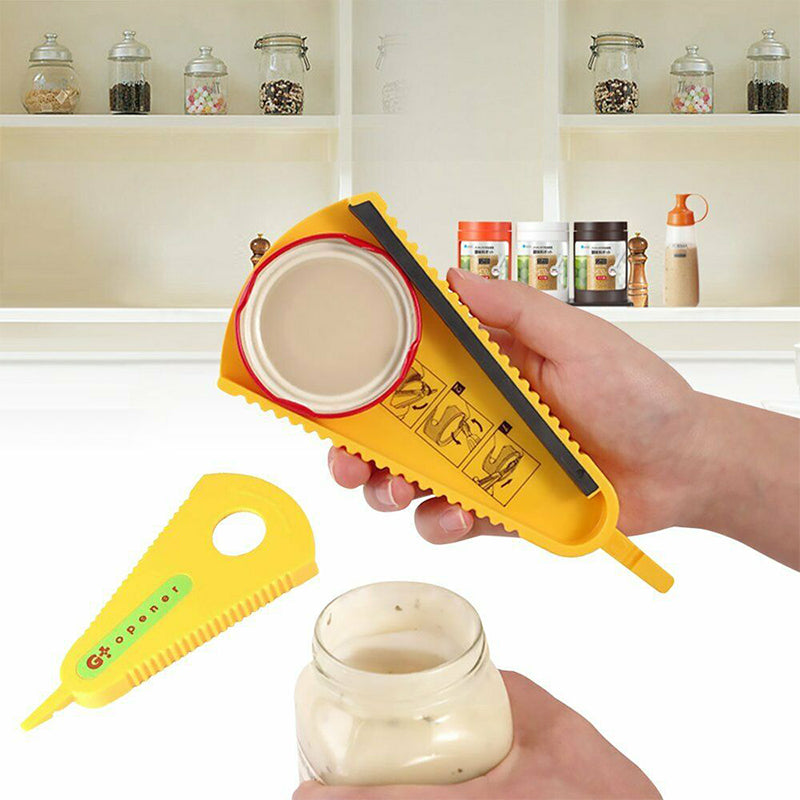 Anti-Slip Jar Opener Plastic | Rubber Teeth Grip Fits 3 Jar Sizes | Easy Opening for Weak Hands, Wet Hands, Seniors & Kids