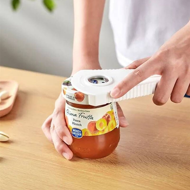 Anti-Slip Jar Opener Plastic | Rubber Teeth Grip Fits 3 Jar Sizes | Easy Opening for Weak Hands, Wet Hands, Seniors & Kids