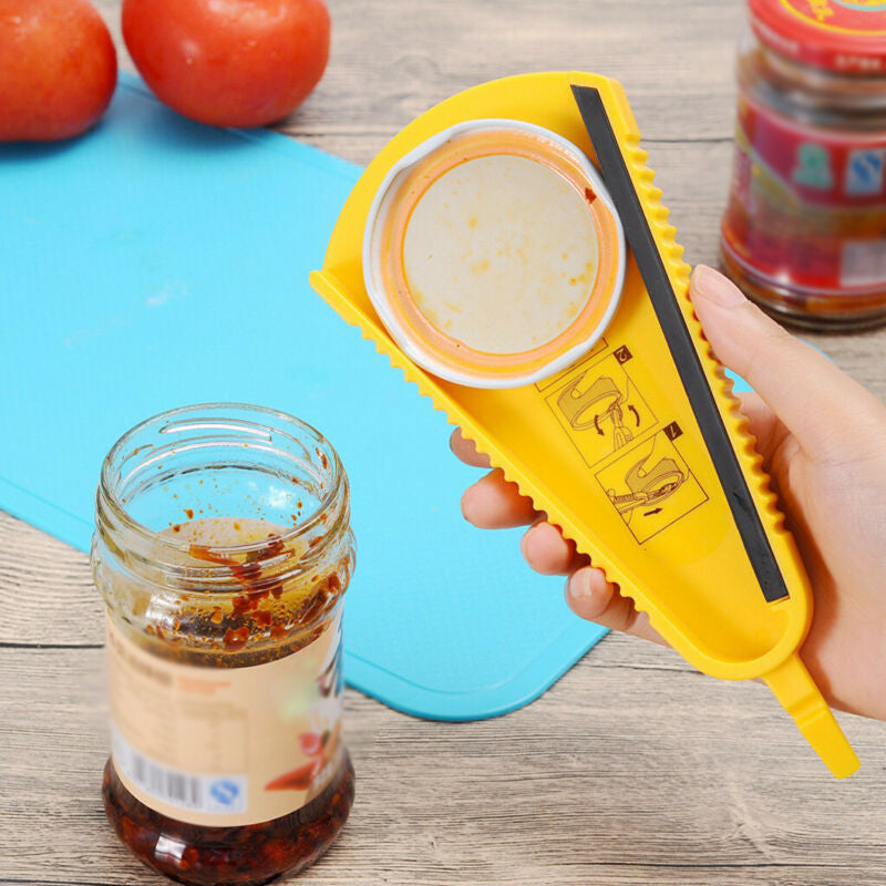 Anti-Slip Jar Opener Plastic | Rubber Teeth Grip Fits 3 Jar Sizes | Easy Opening for Weak Hands, Wet Hands, Seniors & Kids