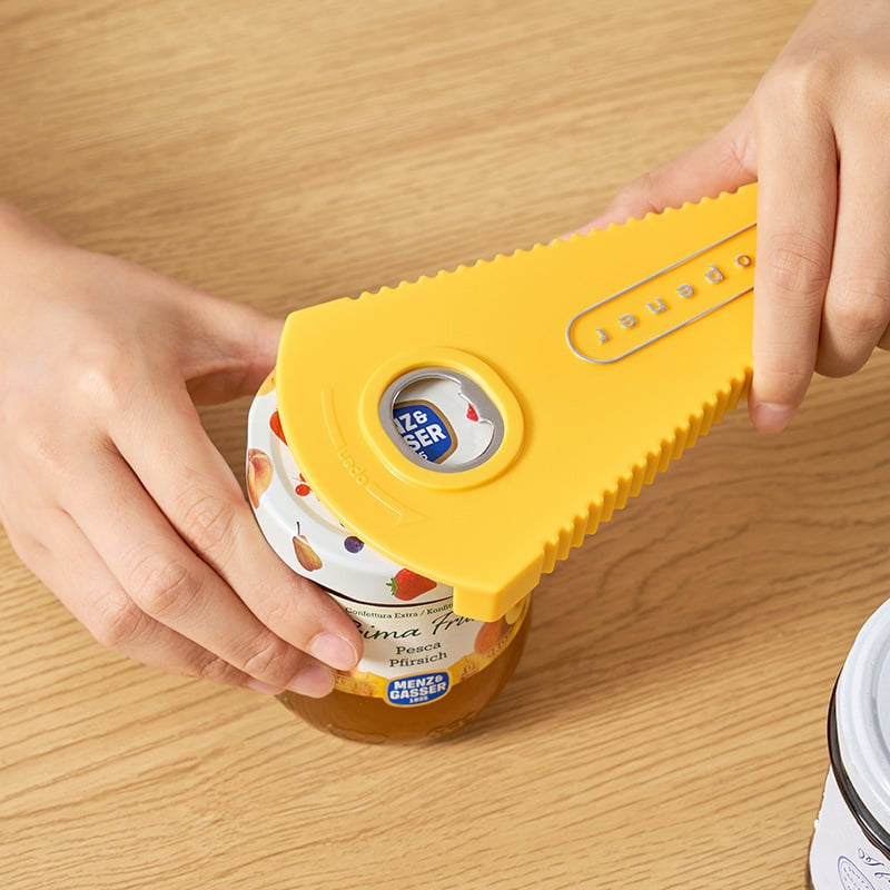 Anti-Slip Jar Opener Plastic | Rubber Teeth Grip Fits 3 Jar Sizes | Easy Opening for Weak Hands, Wet Hands, Seniors & Kids