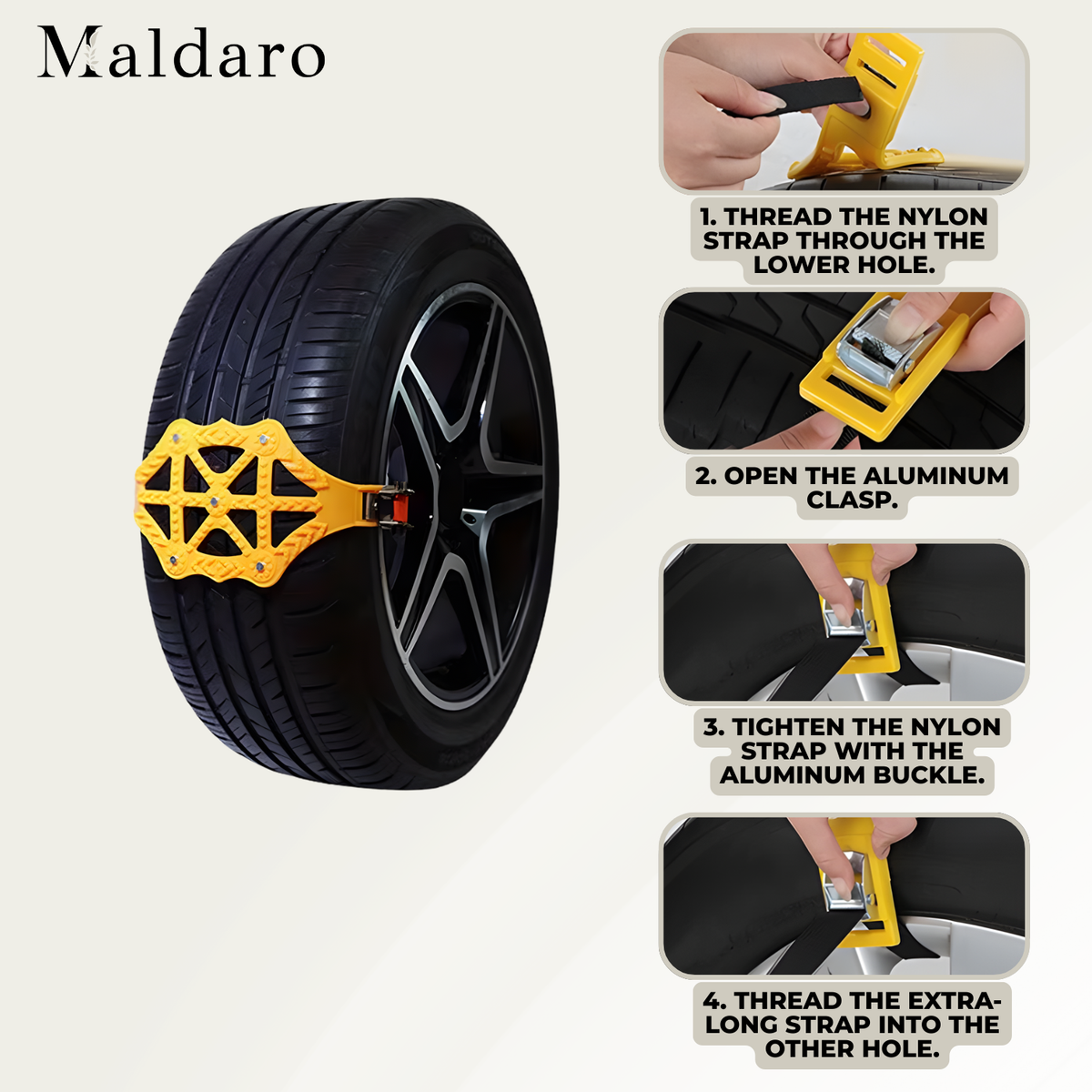 Anti-Slip Snow Chains | Universal Fit for Cars, SUVs & Vans | Cold-Resistant TPU & Steel Grip for Winter Driving