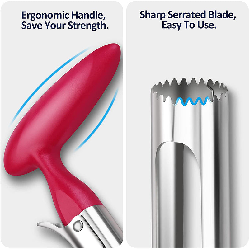 Apple Corer Tool Stainless Steel | Serrated Blade with Ergonomic Handle | Removes Fruit Cores Quickly and Cleanly