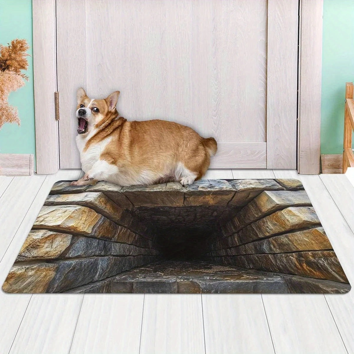 Area Rug Artistic Depth Illusion Decorative Soft with Non-Slip Backing