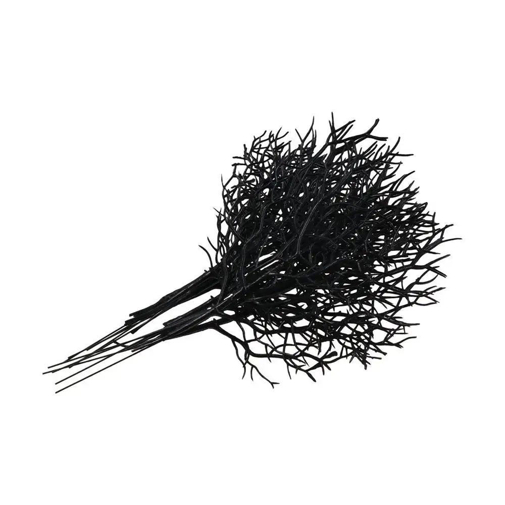 Artificial Dead Branch Decor Set Halloween | 5 Pieces, Antler-Shaped Branches | Non-Fading Matte Black Plastic, Reusable