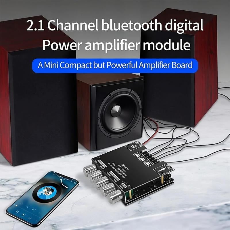Audio Amplifier 2.1 Channel Bluetooth Module with Bass Treble Control