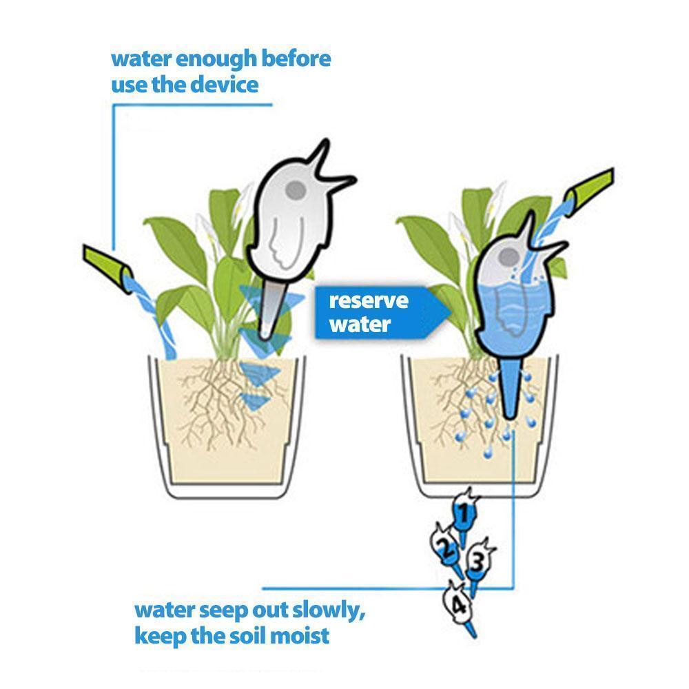 Automatic Plant Watering Bird Spike | 60ml Ceramic Drip with Transparent Water Level Gauge | Self-Watering Care for Potted Plants