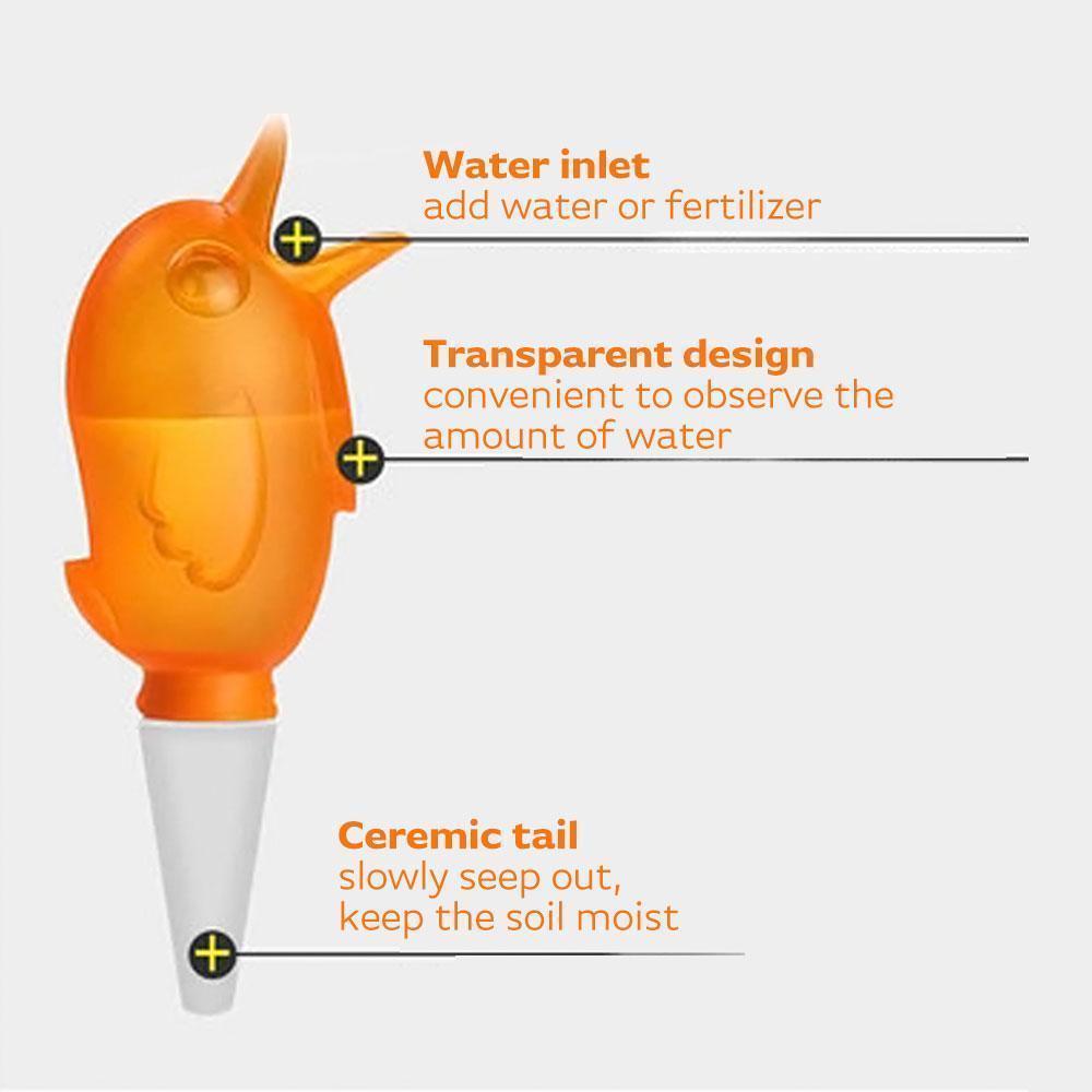 Automatic Plant Watering Bird Spike | 60ml Ceramic Drip with Transparent Water Level Gauge | Self-Watering Care for Potted Plants