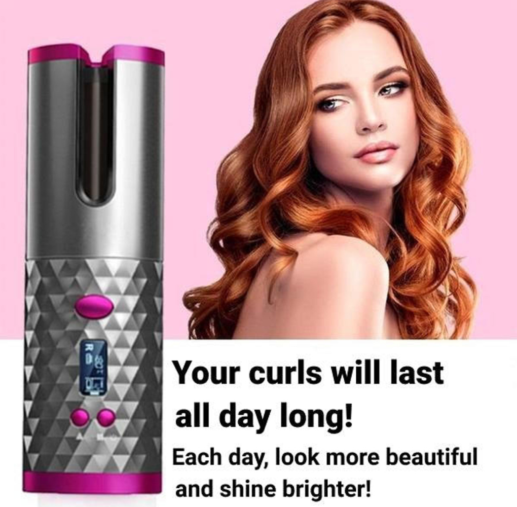 Automatic Self Rotating Hair Curler | Ceramic Tourmaline Coating | Fast Heating Curling Iron with Adjustable Heat