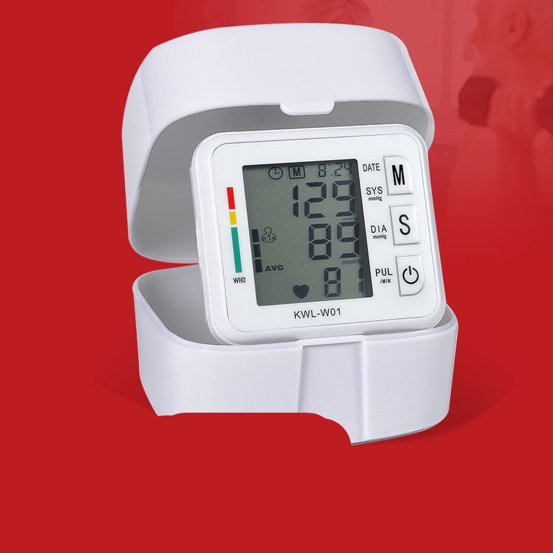 Automatic Wrist Blood Pressure Monitor | LCD Display, Heart Rate Detection | 99-Reading Memory & Auto-Off Battery