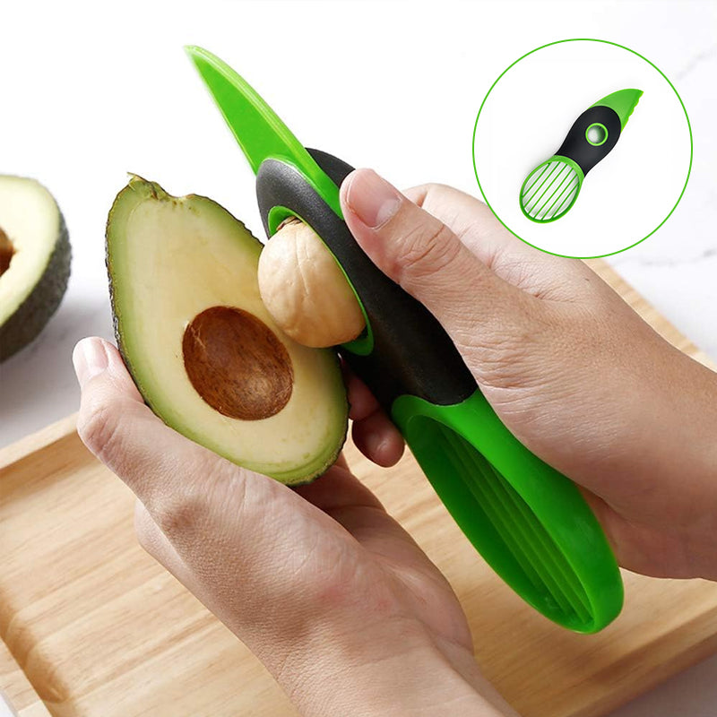 Avocado Slicer Stainless Steel | Peels, Splits, Cores and Slices in Seconds | Multipurpose Fruit Tool for Kiwi and Dragon Fruit