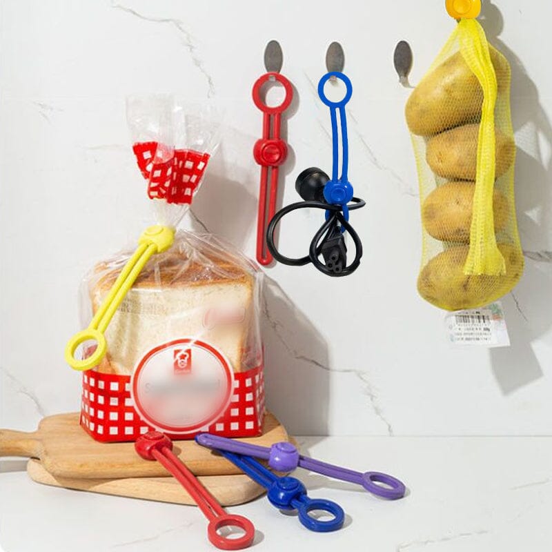Bag Sealing Clips Set of 5 | Adjustable Slide Seal for Custom Fit | Airtight Freshness, Freezer & Dishwasher Safe
