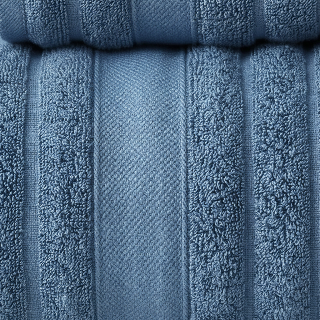 Bath Towel Set 100% Cotton 3-Piece | White, Grey, Teal, Pink | Ribbed Terry Weave, Absorbent Loop Texture, Quick-Dry