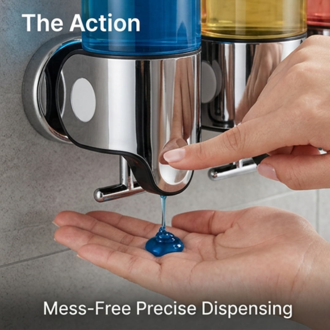 Bathroom Soap Dispenser | TidyWall Triple Wall-Mounted Pump Set