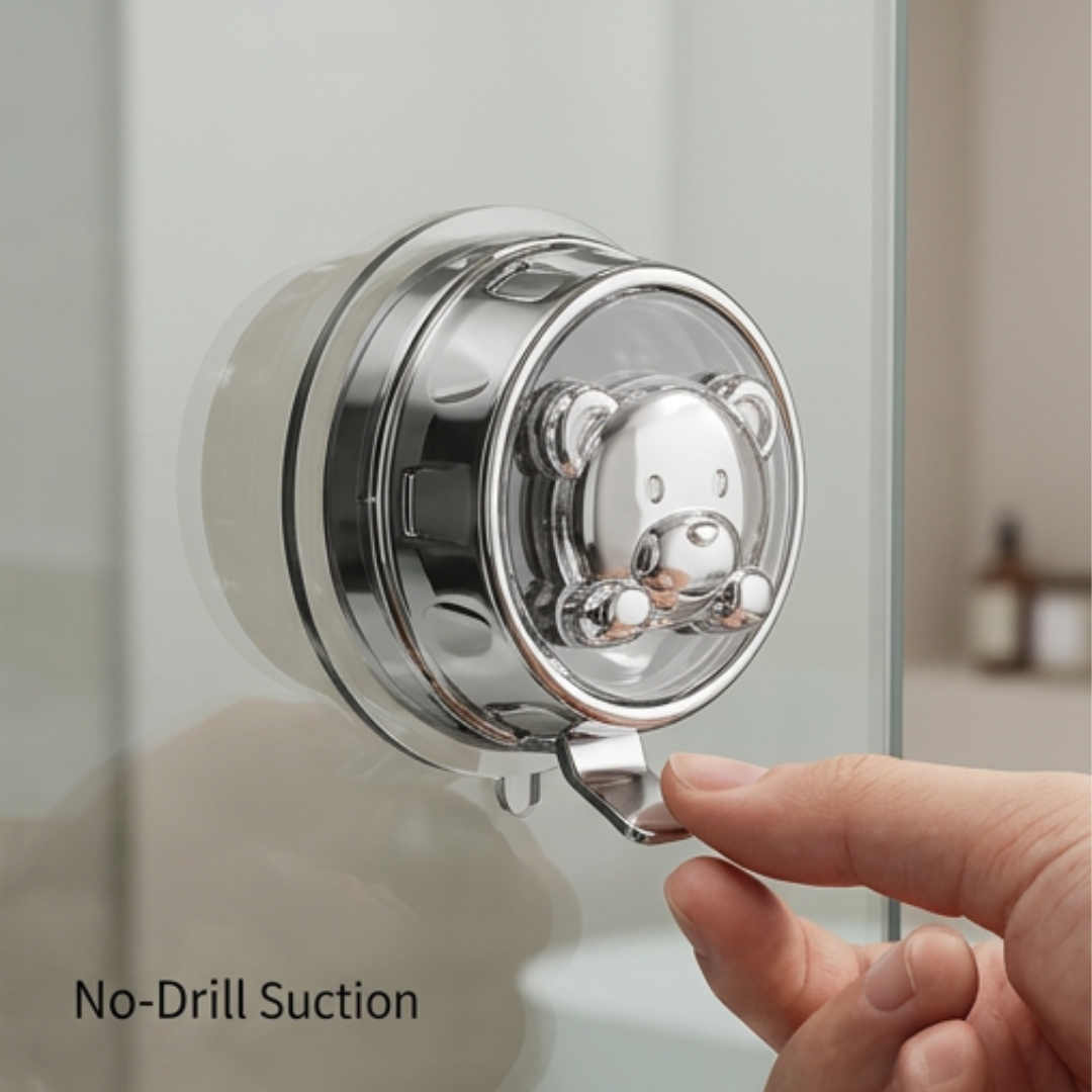 Bathroom Towel Holder | FlexiDry Swivel Suction-Cup Towel Rack