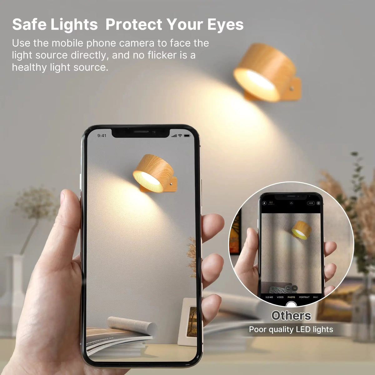 Battery Operated Wall Light ABS | Rechargeable 360° Adjustable with Touch or Remote Control | Wireless Modern Lighting