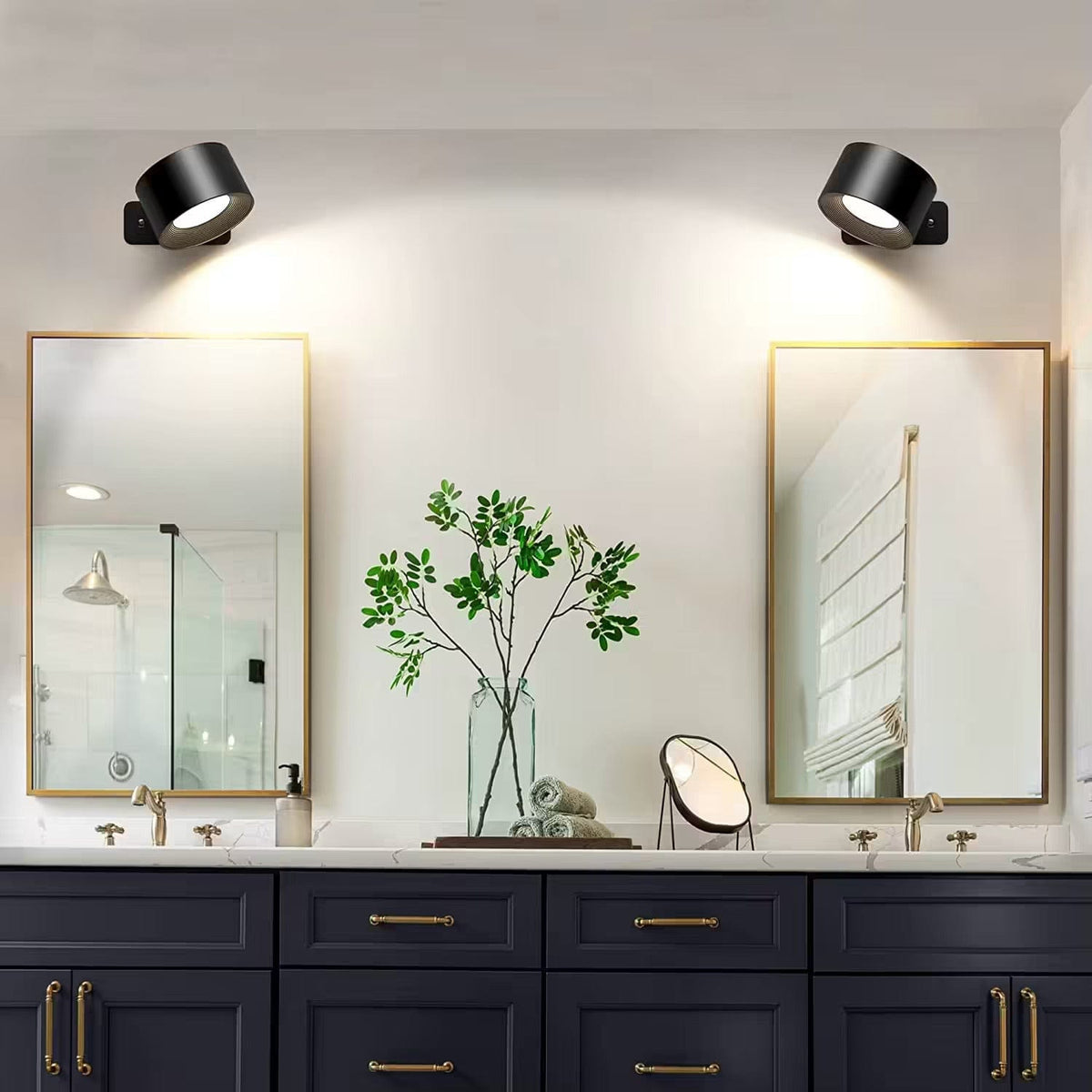 Battery Operated Wall Light ABS | Rechargeable 360° Adjustable with Touch or Remote Control | Wireless Modern Lighting