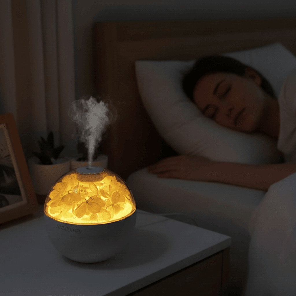 Bedroom Humidifier Mini Compact USB Ultrasonic with Whisper-Quiet Mist