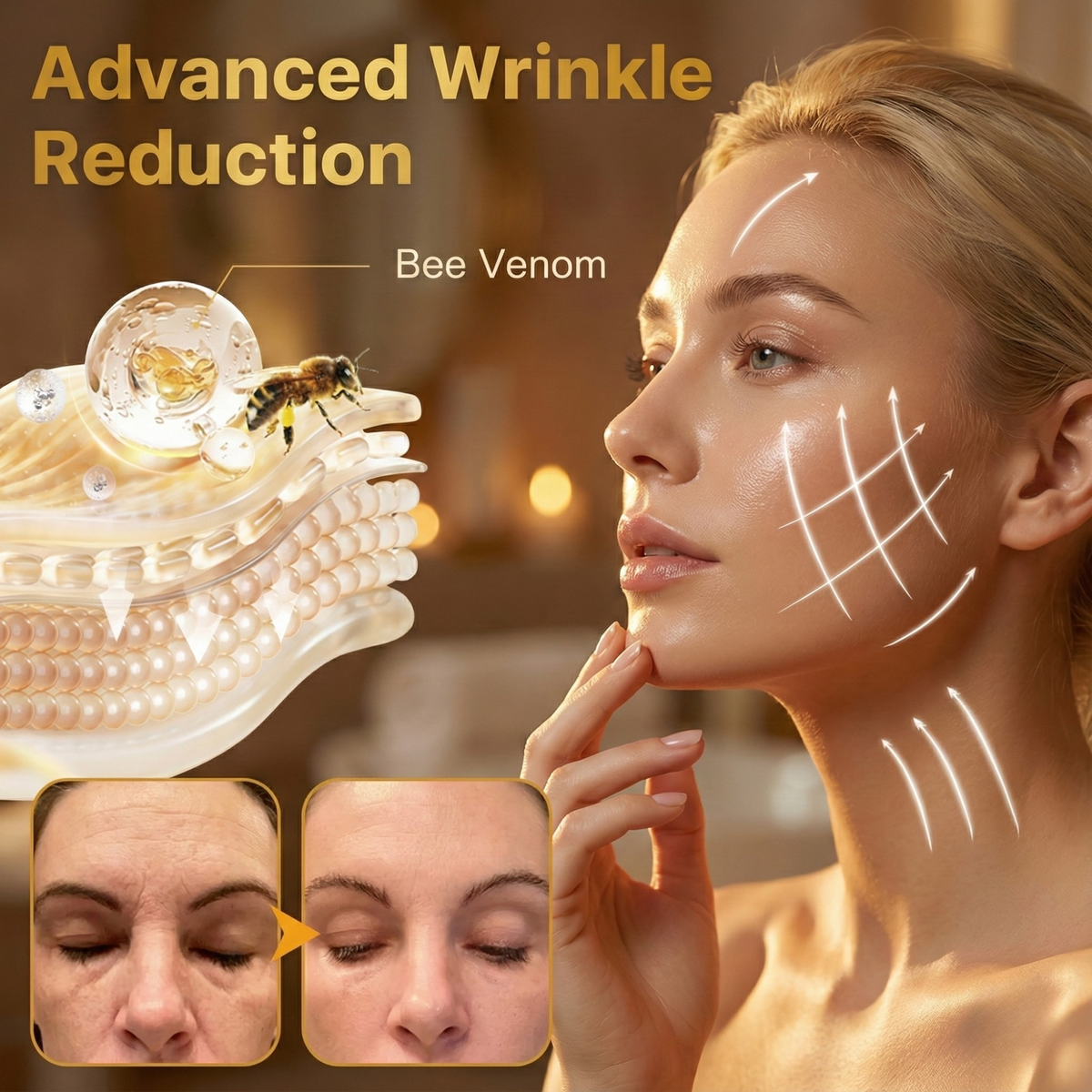 Bee Venom Firming Face Cream | Lifts, Tightens & Hydrates Skin | Smooths Fine Lines for Face, Neck and Décolletage