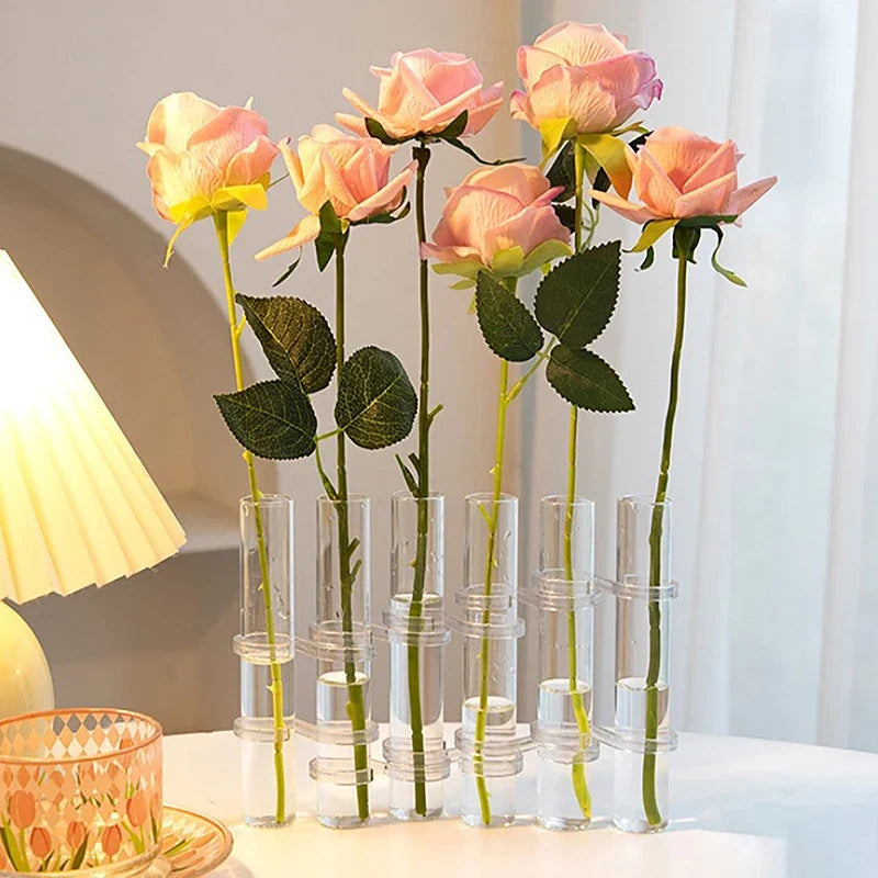 Bendable Glass Vase Set of 6 or 8 Pieces | Flexible Twistable Design | Smooth Rounded Edges for Safe Flower Arranging