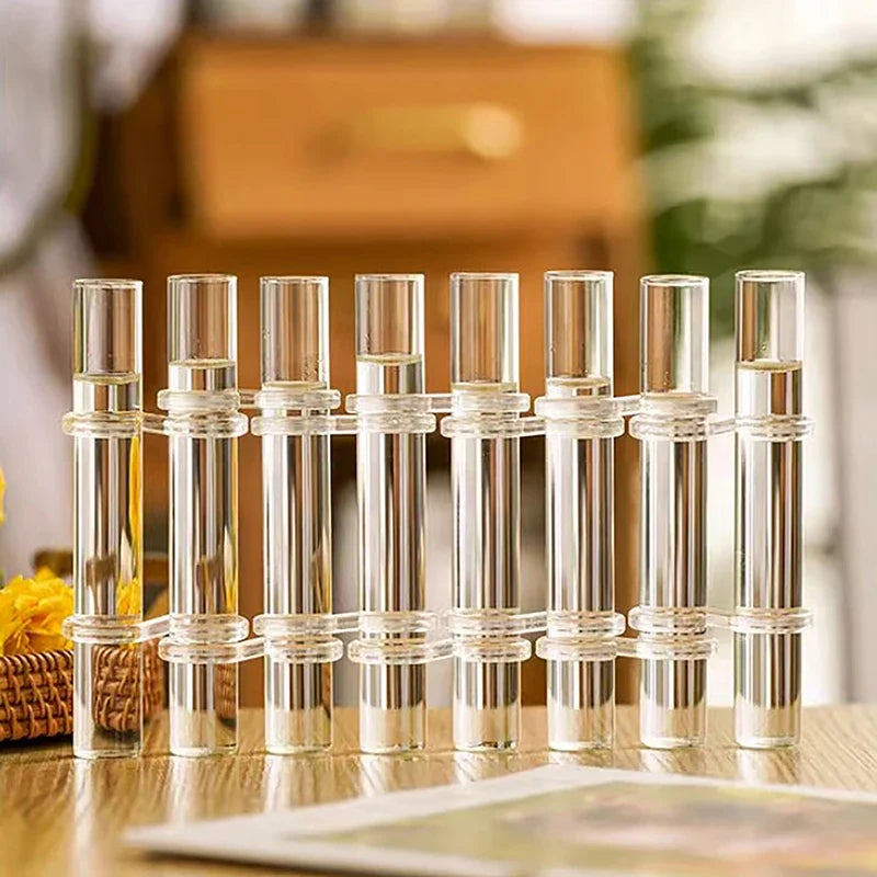 Bendable Glass Vase Set of 6 or 8 Pieces | Flexible Twistable Design | Smooth Rounded Edges for Safe Flower Arranging