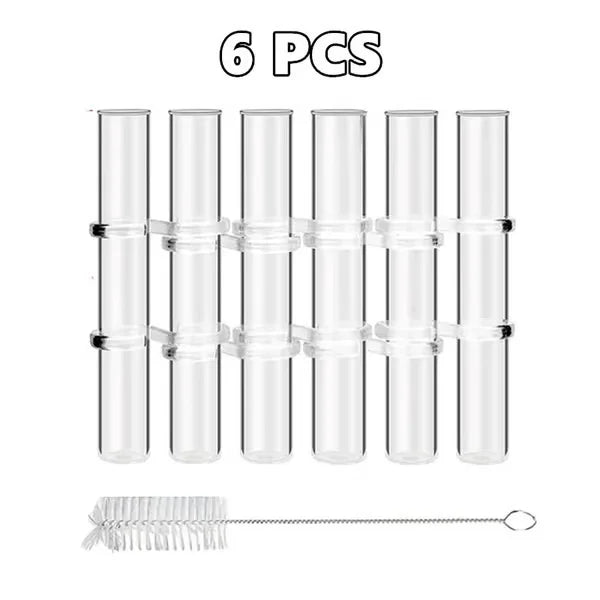 Bendable Glass Vase Set of 6 or 8 Pieces | Flexible Twistable Design | Smooth Rounded Edges for Safe Flower Arranging