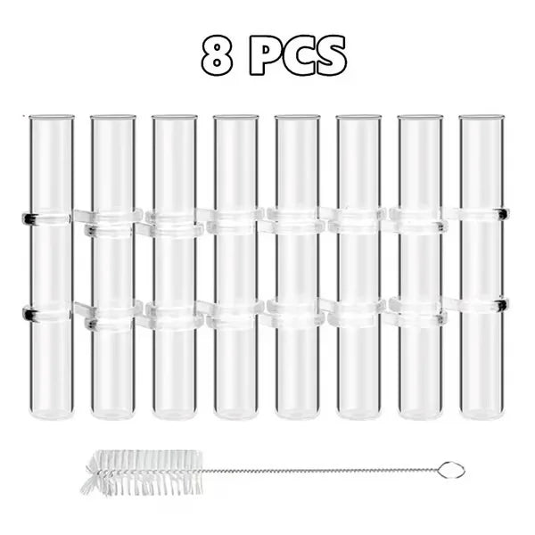 Bendable Glass Vase Set of 6 or 8 Pieces | Flexible Twistable Design | Smooth Rounded Edges for Safe Flower Arranging
