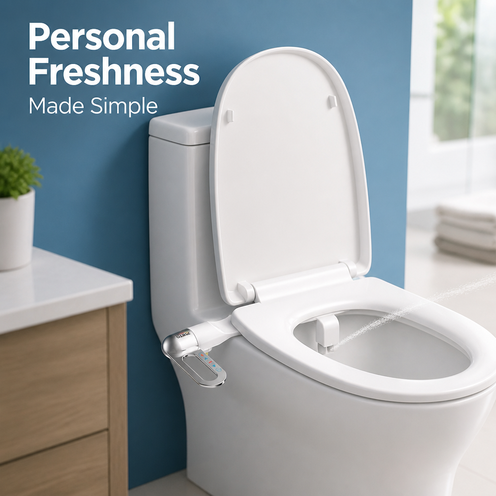 Bidet Attachment Stainless Steel | Dual Self-Cleaning Nozzles with Adjustable Pressure | Tool-Free Toilet Installation