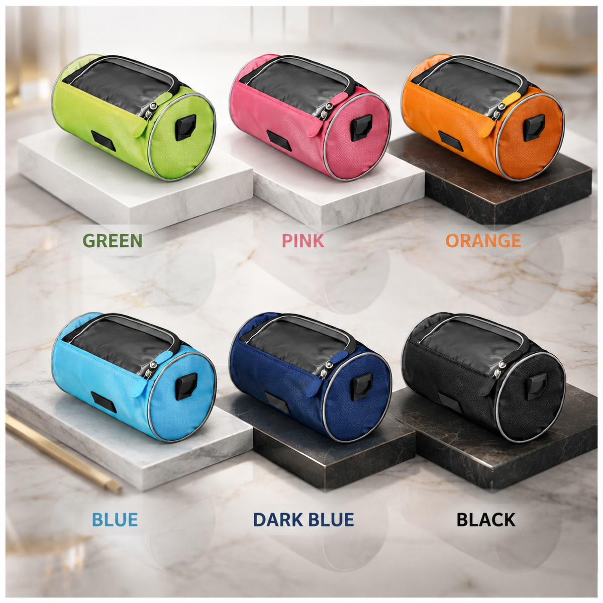 Bike Handlebar Storage Bag | Touchscreen Phone Window, 22 x 12 x 12.5 cm | Waterproof Nylon, Hook-and-Loop Mount