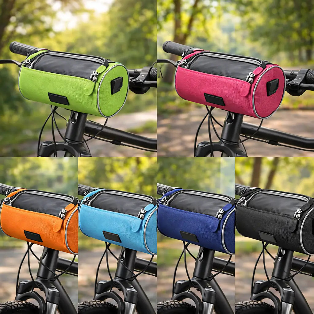 Bike Handlebar Storage Bag | Touchscreen Phone Window, 22 x 12 x 12.5 cm | Waterproof Nylon, Hook-and-Loop Mount