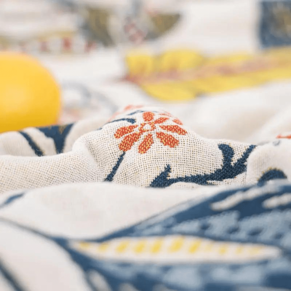 Blanket | Light Ground One Side, Deep Blue The Other