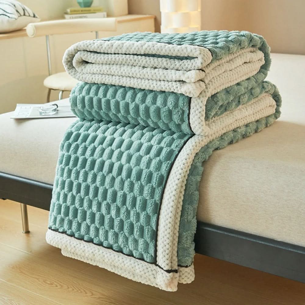 Blanket | Raised Bobble Texture With A Piped Border Edge