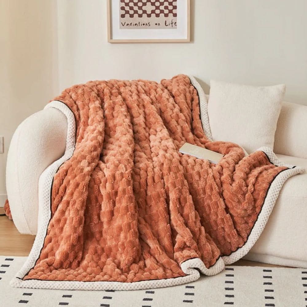 Blanket | Raised Bobble Texture With A Piped Border Edge
