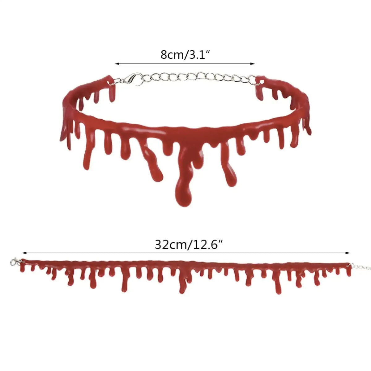 Blood Drip Choker Necklace Halloween | Dripping Blood Design Vampire Costume Accessory | Lightweight Comfortable Wear