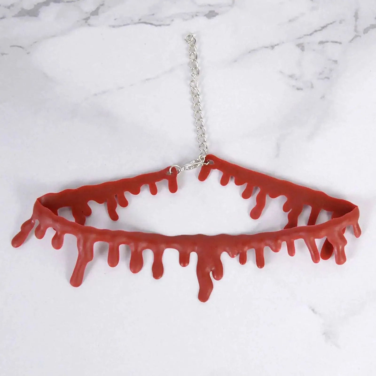 Blood Drip Choker Necklace Halloween | Dripping Blood Design Vampire Costume Accessory | Lightweight Comfortable Wear