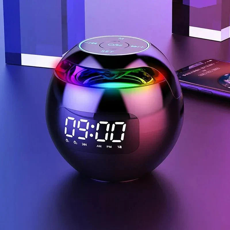 Bluetooth Speaker | Digital Clock Display, Lit Grille