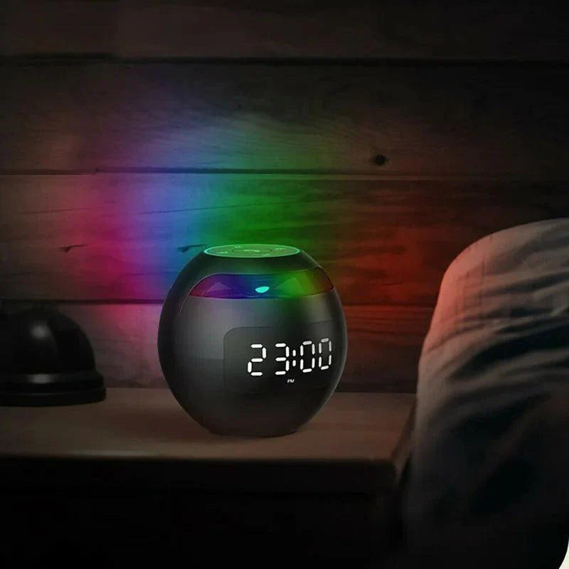 Bluetooth Speaker | Digital Clock Display, Lit Grille