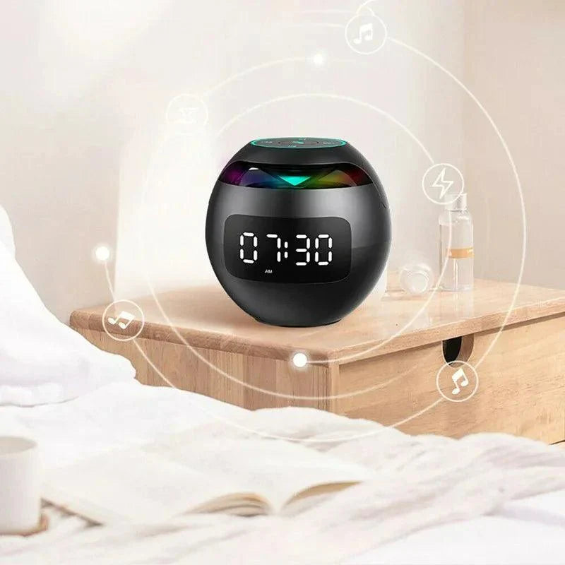 Bluetooth Speaker | Digital Clock Display, Lit Grille