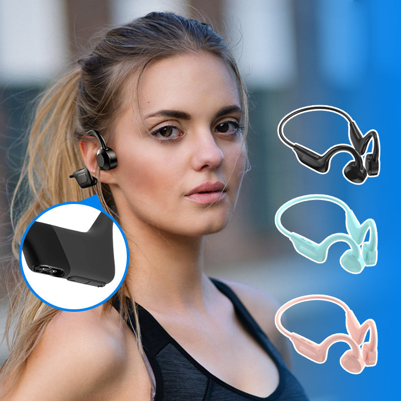 Bone Conduction Headphones Bluetooth 5.2 | Open-Ear Wireless Design for Glasses | 13 Hours Playtime, Sweatproof