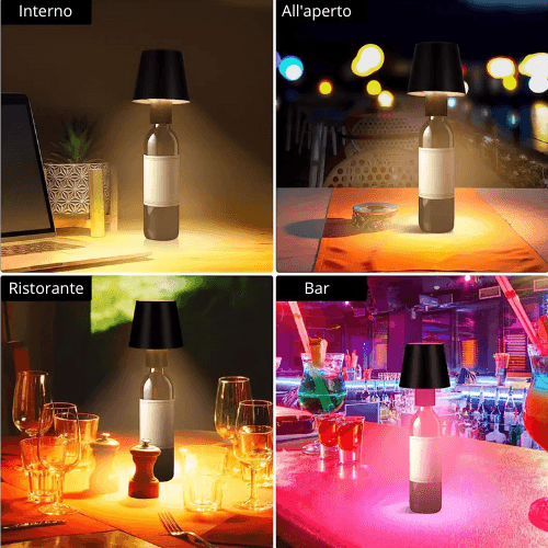 Bottle Lamp LED Rechargeable Waterproof Aluminium with 3 Light Colours