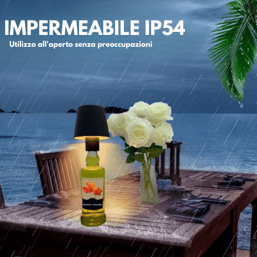 Bottle Lamp LED Rechargeable Waterproof Aluminium with 3 Light Colours