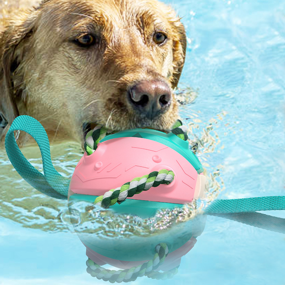 Bouncing Frisbee Ball Interactive Dog Toy | Converts to Ball in Seconds | Cotton Rope Chew Boosts Oral Health and Grip