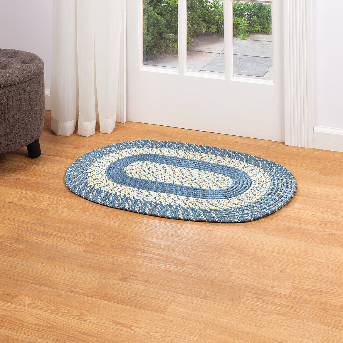 Braided Rug Polyester | Round, Oval & Runner Sizes 20"x30" to 5' x 7' | Reversible Two-Tone Country Design, 5 Colours