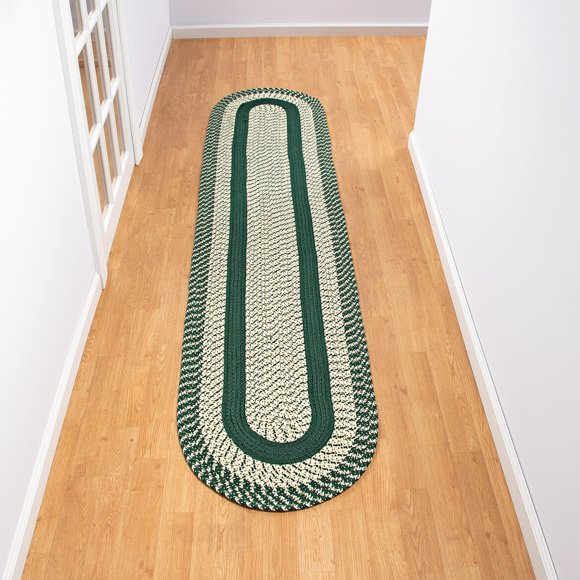 Braided Rug Polyester | Round, Oval & Runner Sizes 20"x30" to 5' x 7' | Reversible Two-Tone Country Design, 5 Colours