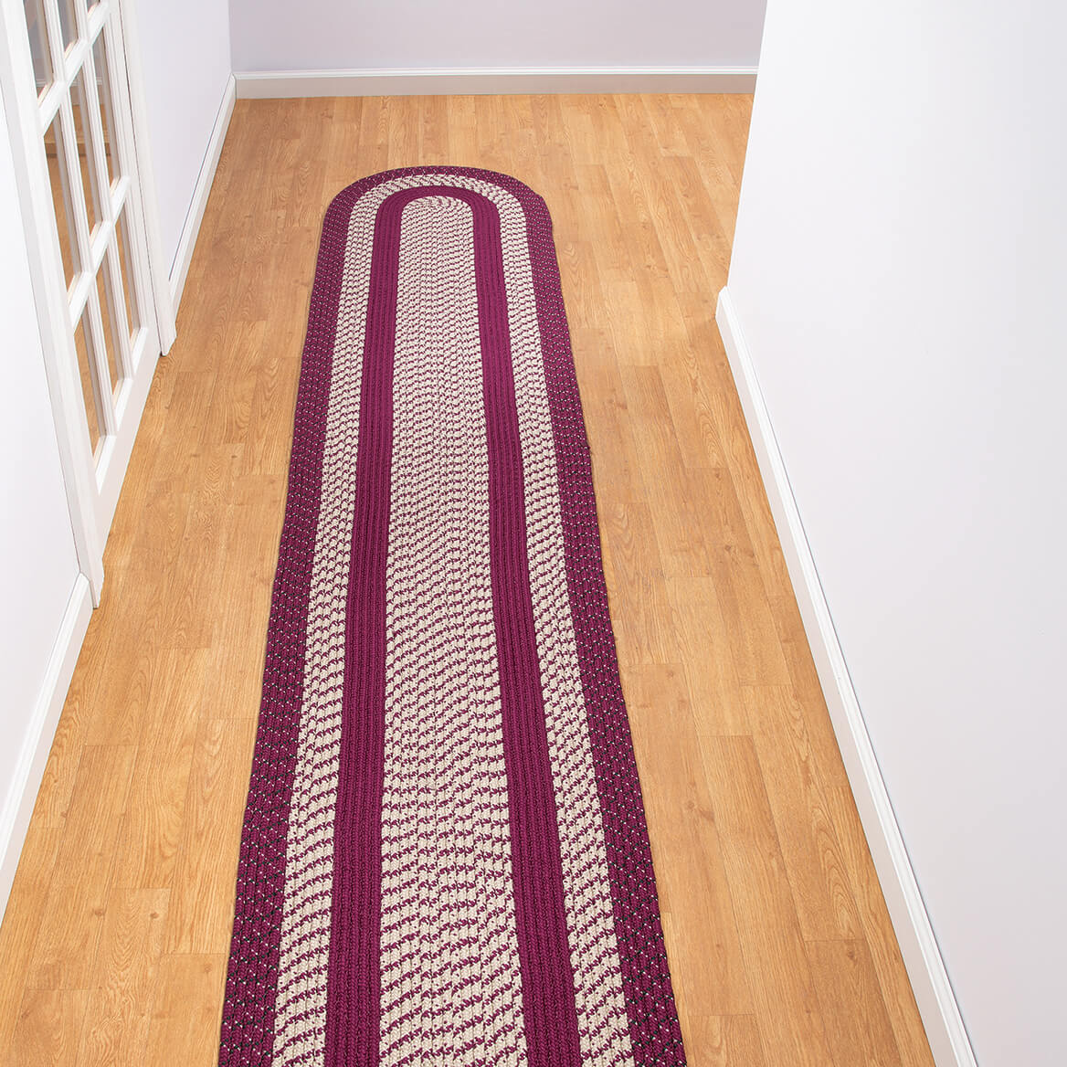 Braided Rug Polyester | Round, Oval & Runner Sizes 20"x30" to 5' x 7' | Reversible Two-Tone Country Design, 5 Colours