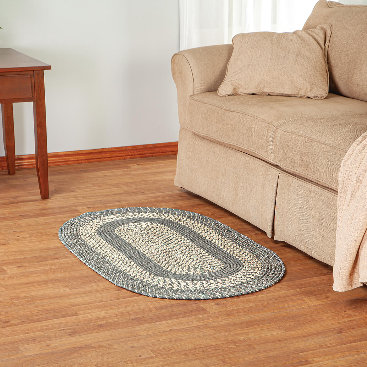 Braided Rug Polyester | Round, Oval & Runner Sizes 20"x30" to 5' x 7' | Reversible Two-Tone Country Design, 5 Colours