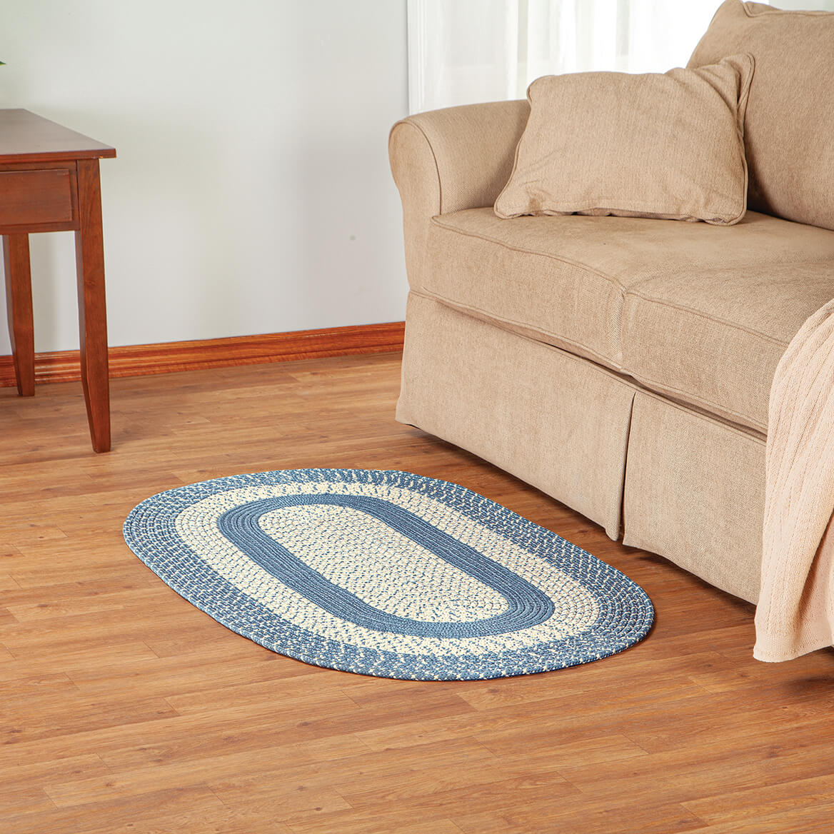 Braided Rug Polyester | Round, Oval & Runner Sizes 20"x30" to 5' x 7' | Reversible Two-Tone Country Design, 5 Colours