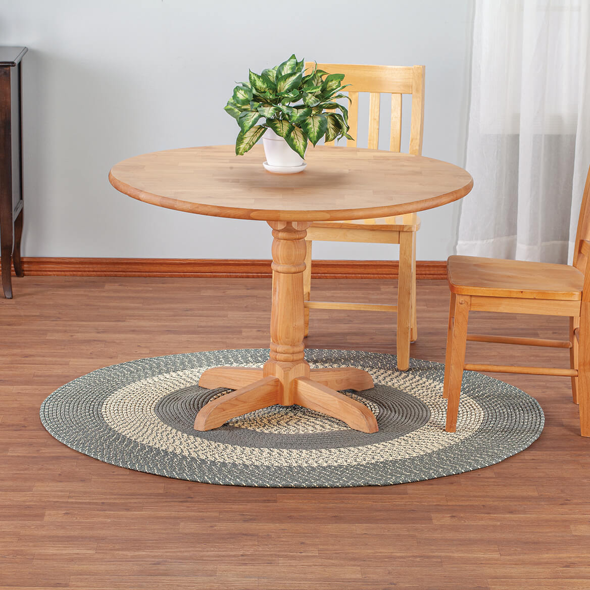 Braided Rug Polyester | Round, Oval & Runner Sizes 20"x30" to 5' x 7' | Reversible Two-Tone Country Design, 5 Colours