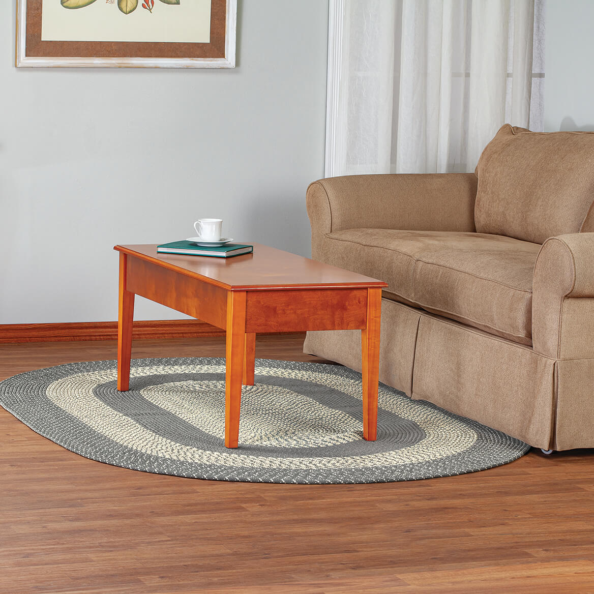 Braided Rug Polyester | Round, Oval & Runner Sizes 20"x30" to 5' x 7' | Reversible Two-Tone Country Design, 5 Colours