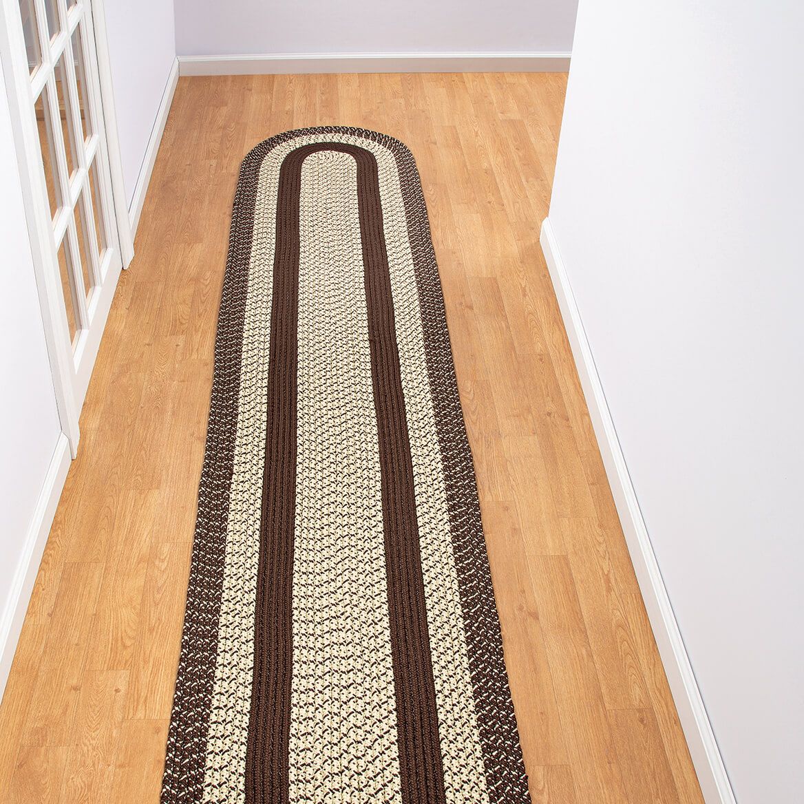 Braided Rug Polyester | Round, Oval & Runner Sizes 20"x30" to 5' x 7' | Reversible Two-Tone Country Design, 5 Colours