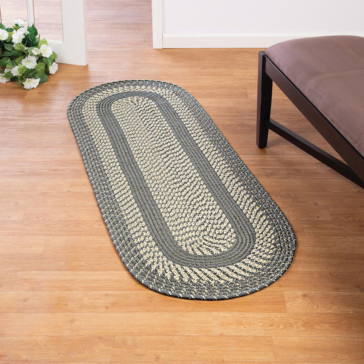 Braided Rug Polyester | Round, Oval & Runner Sizes 20"x30" to 5' x 7' | Reversible Two-Tone Country Design, 5 Colours